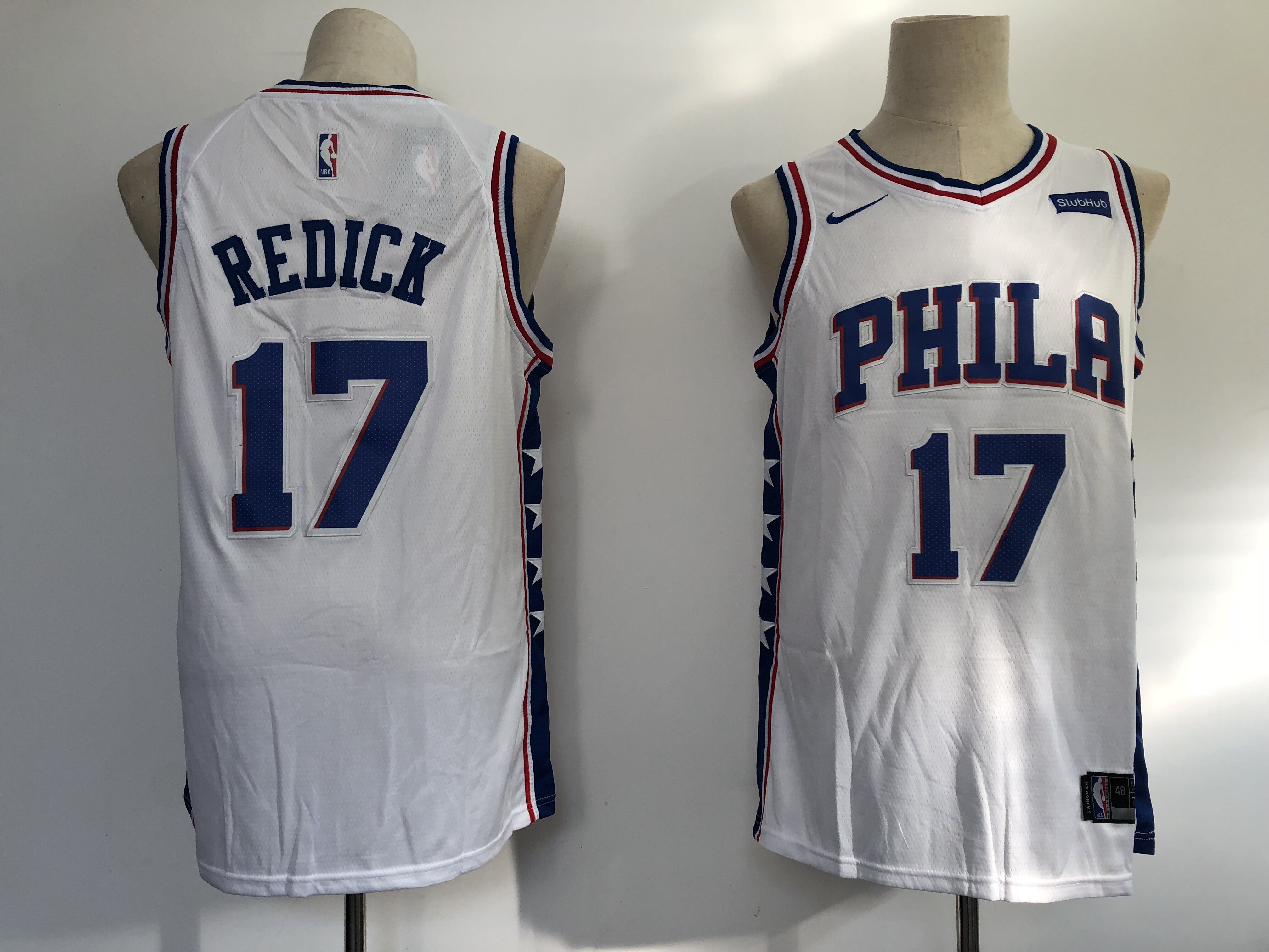 Men Philadelphia 76ers #17 Redick white Game Nike NBA Jerseys